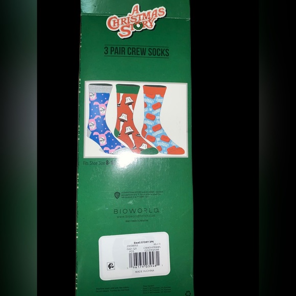 "A Christmas Story" Men's Crew Holiday Socks 3-Pack Set Gift sets Size 8-12 - Picture 4 of 4